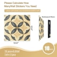 thumbnail image 6 of DEWOO 10PCS 12" x 12" Peel and Stick Floor Tiles, Vintage Floral Removable Self Adhesive Vinyl Flooring Stickers, Renter Friendly DIY Tile for Kitchen Entryway Bathroom Living Room, 6 of 10