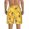 thumbnail image 3 of Kll Honeycombs Men'S Casual Summer Beach Shorts Hawaiian Shorts With Pockets-Large, 3 of 9