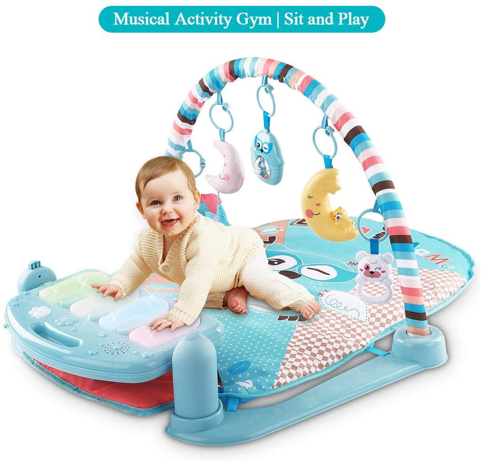 Toddlers Electronic Learning Toys for Infants Girls and Boys Ages 1 to 36 Months Newborn Blue Xiangtat Baby Gym Toys & Activity Play Mat Kick and Play Piano Gym Center with Music and Lights 