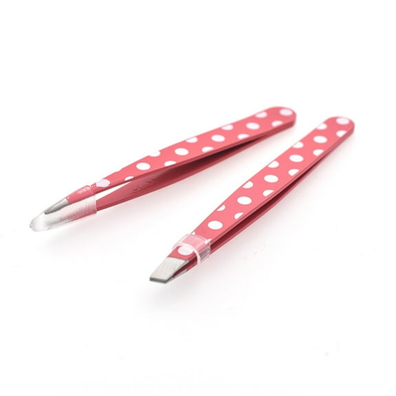 Milisten Face Tweezers 2Pcs Eyebrow Tweezers Set Pink Stainless Steel for Personal and Professional Use