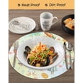 thumbnail image 3 of 15 Inch Round Placemats Set of 4, Spring Easter Non Slip Heat Insulation PP Table Mats, Bunny Carrots Eggs Floral Botanical Colorful Washable Place Mats for Kitchen Dining Party Table Decor, 3 of 7
