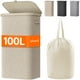 thumbnail image 1 of Cesto de ropa Lifewit de 100 litros con tapa y bolsa extraíble, color beige, 1 of 9