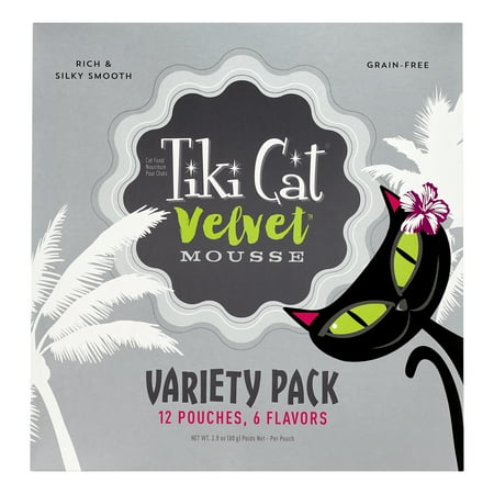 UPC: 0693804480064 | (12 Pack) Tiki Cat Velvet Mousse Variety Pack Grain-Free Wet Cat Food  2.8 oz Pouches