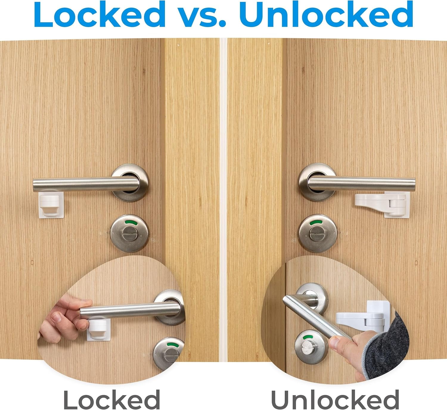 6-Pack Door Lever Lock for Child Safety - Baby Proofing - Child Proof Handle Locks