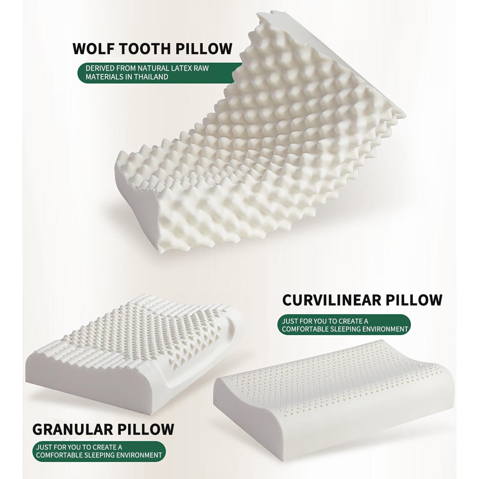 FastXmas Latex Pillow for Sleeping, Ergonomic Cervical Neck Pillow with Washable Cover for Neck and Shoulder Pain Relief, Breathable Adjustable Contour Bed Pillows for Side Back and Stomach Sleeper