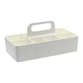 thumbnail image 2 of Caja de almacenamiento con múltiples compartimentos, cesta apilable, organizador para el hogar blanco, 2 of 9
