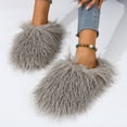 thumbnail image 5 of Women's Curly Furry Slippers, Indoor Thermal Cozy Fuzzy Shoes, Warm Bedroom Floor Plush Slippers With Non-slip Sole, 5 of 8
