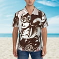thumbnail image 2 of Haiem Vintage Husky Dog Printed Hawaiian Shirt for Men - Men’s Casual Beach Summer Shirts - Stretch Fabric with Modern Fit-Large, 2 of 7