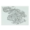 thumbnail image 1 of Zodiac Cutting Board, Swirling Curved Flowers and Bouquet with Zodiac Sign Aquarius Month Design, Decorative Tempered Glass Cutting and Serving Board, Large Size, Black White, by Ambesonne, 1 of 1