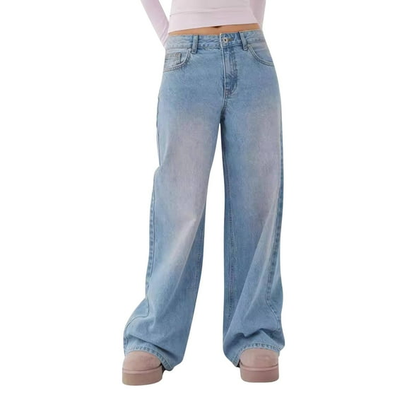 BILIKEYU Women's Wide Leg Baggy Jeans For Women, Straight Leg Jeans For Women, Wide Leg Pants Woman, Yoga Pants Women