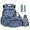 Blue Leopard, variant on Forest Bear Print 6 Pack Kids Backpack Set with Lunch Bag, Pencil Case, Water Bottle Pocket, Keychain and Bookmark, 17 Inch Lightweight Student Bookbag for Boys Elementary School