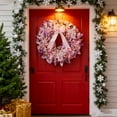 thumbnail image 2 of 15.7 Inch Artificial Christmas Wreath for Front Door Purple Flocked Xmas Wreath with Balls and Ribbon Bow Christmas Hanging Decorations for Wall Indoor Outdoor Home Window Decor, 2 of 9