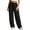 Black #2, variant on Palazzo Pants for Women Wide Leg Baggy Warm Corduroy Sweatpants with Pockets Casual Drawstring High Waist Workout Trousers Green L