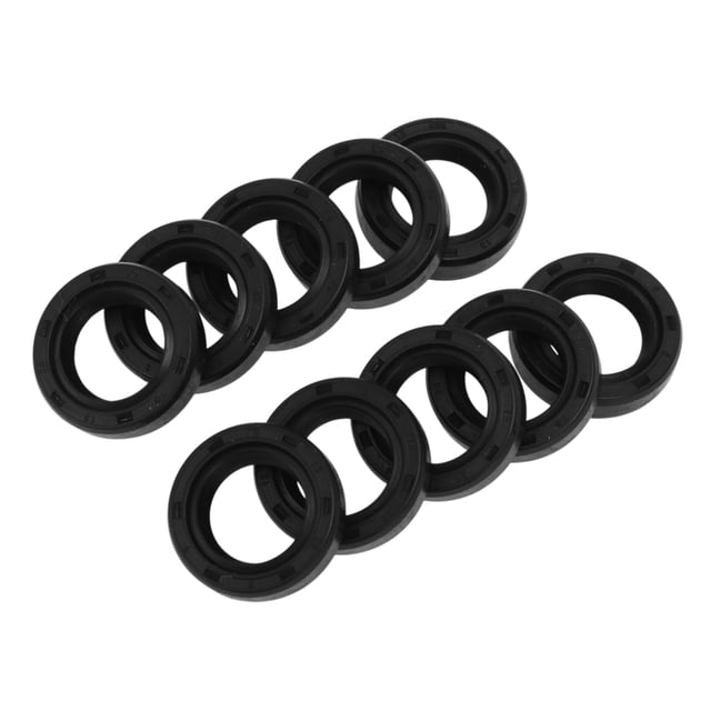 Unique Bargains Sello de Aceite Universal TC de Doble Labio con Resorte de Acero Anillo Sello de Eje Rotativo 13x20x5mm Alta Presión Caucho NBR Negro 10 Pcs