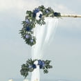 thumbnail image 4 of 2 piezas de arco de boda, decoración floral, corona de recepción de boda, guirnalda de flores Azul, 4 of 8