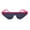 Fuchsia Solid Black, variant on Womens Cat Eye Shield Half Rim 80s Funky Sunglasses Tortoise Orange Mirror