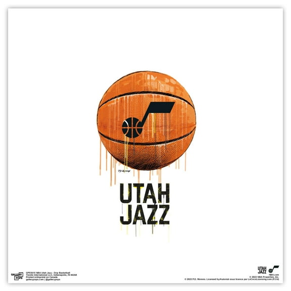 Gallery Pops NBA Utah Jazz - Drip Basketball Wall Art, Unframed Version, 12" x 12"