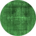 thumbnail image 1 of Ahgly Company Indoor Round Oriental Emerald Green Industrial Area Rugs, 4' Round, 1 of 4