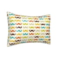 thumbnail image 2 of Easygdp Colorful Mustache Pillowcase 20×30 inches, Throw Pillowcase with Invisible Zipper for Bedroom, Sofa, Office, 2 of 8