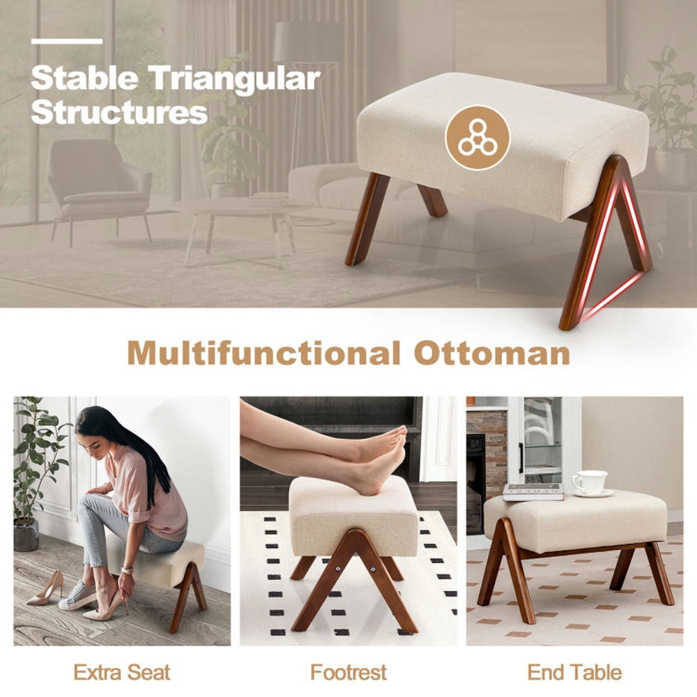 Finihen Rocking Chair, Modern Upholstered Accent Chair, Rocking Chair with Ottoman and Solid Rubber Wood Frame and Padded Cushion, for Living Room, Bedroom, Beige Finihen Rocking Chair, Modern Upholstered Accent Chair, Rocking Chair with Ottoman and Solid Rubber Wood Frame and Padded Cushion, for Living Room, Bedroom, Beige