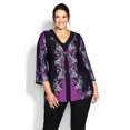 thumbnail image 1 of Avenue Women's Plus Size Broadway Place Relaxed 3/4 Sleeves Tunic Top, 1 of 5