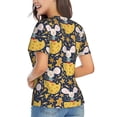 thumbnail image 3 of Vsdgher Mouse Cheese Women Shirts V Neck Short Sleeve Tops T-Shirt Basic Tees, S to 3XLLarge, 3 of 5