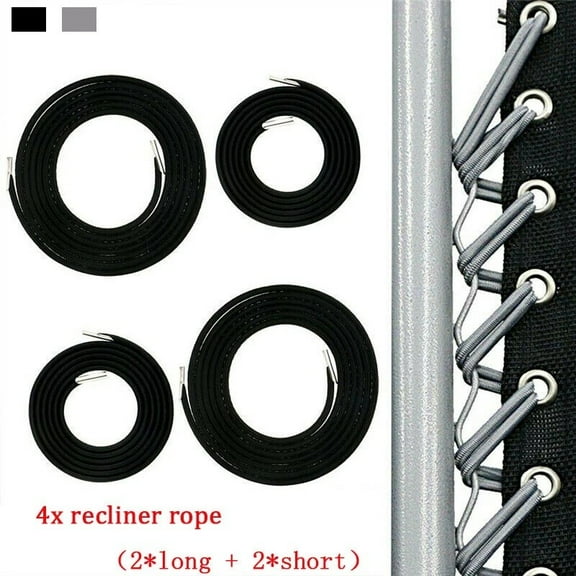 Replacement Lace Kit Zero Gravity Chair Repair Bungee Cord Universal 4 Pcs Black