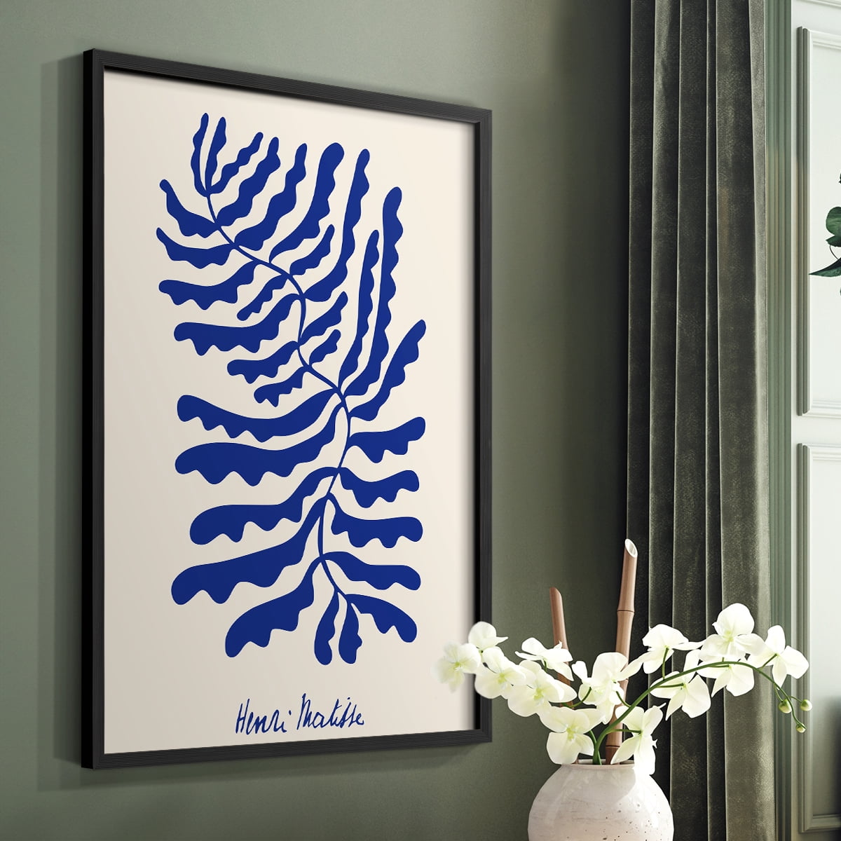 Matisse CDXCIV in Black Solid Wood Framed Print No Nail Hanging