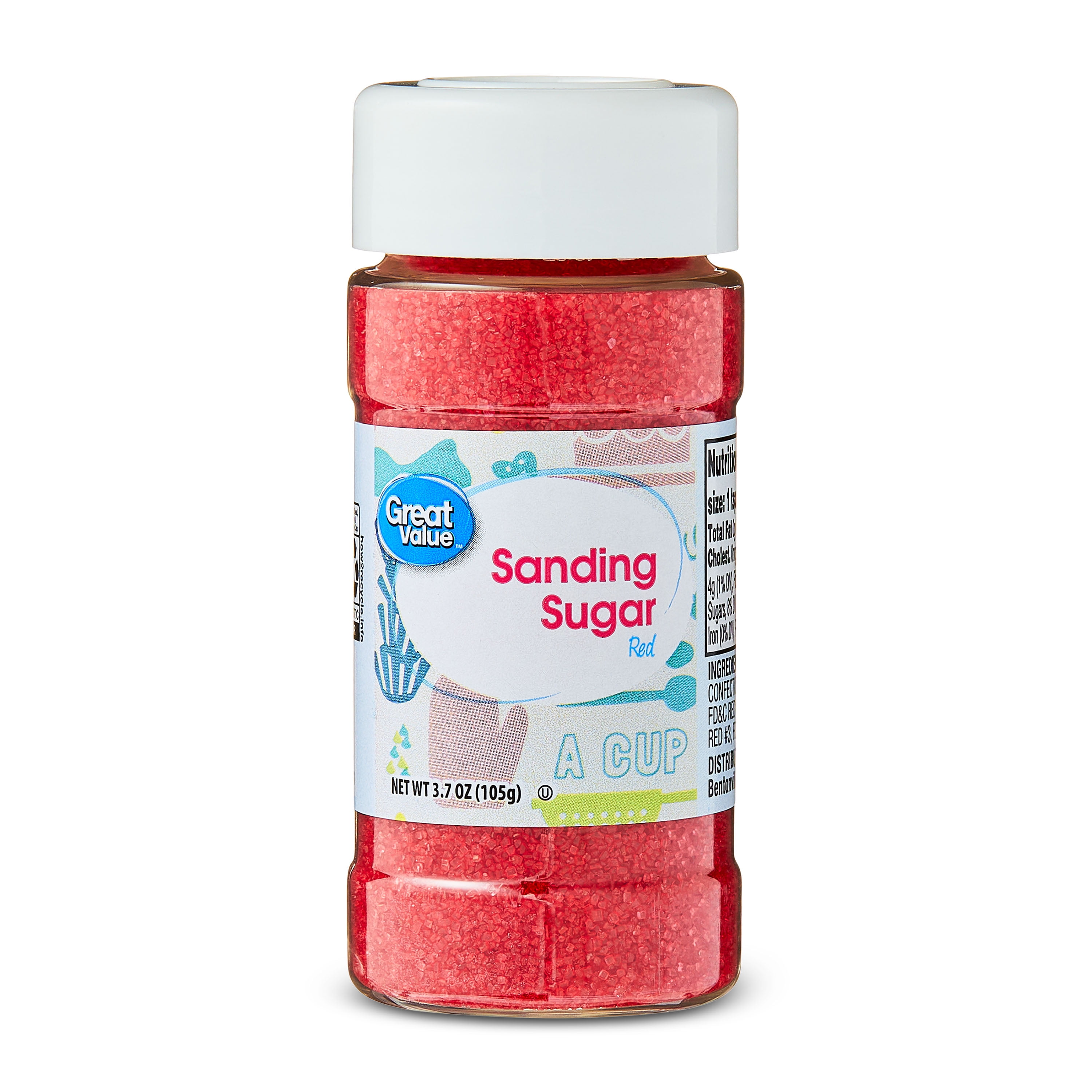 (3 pack) Great Value Red Sanding Sugar, 3.7 oz