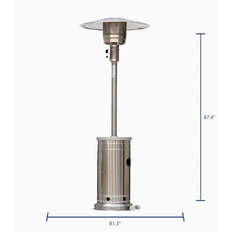 Style Selections 48000-BTU Stainless Steel Patio Heater - Walmart.com