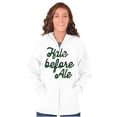 thumbnail image 4 of Kale Before Ale Beer Drinking Healthy Unisex Fleece Graphic Zip Up Hoodie Brisco Brands 3X, 4 of 5