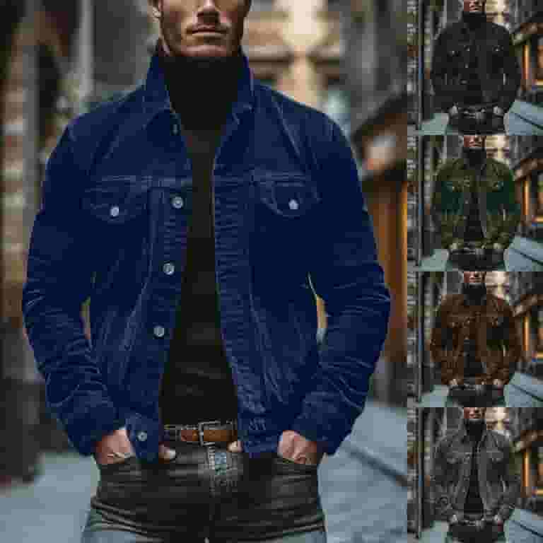 BUYISI Casual Outing 2XL Mens Corduroy Jacket Button Up BUYISI Casual Outing 2XL Mens Corduroy Jacket Button Up