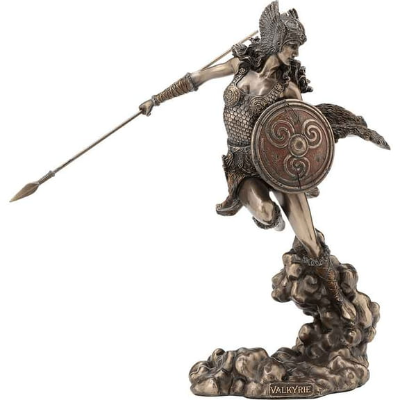 Valkyrie with Spear and Shield Statue by Medieval Collectibles