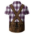 thumbnail image 4 of Oktoberfest Themed Men's Lederhosen Print Shirt, Traditional Plaid Button Down Shirts, 4 of 4