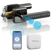 Smart Lock,SV3CHome Electronic Fingerprint  Lock  Keyless Entry Door Lock with Gateway , Keypad Door Lock with Handle for  Front Door, Home,Office,Apartment