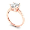 thumbnail image 2 of 1.5 ct Asscher Cut Simulated Diamond Solitaire 18K Rose Gold Womens Engagement Ring, 2 of 5