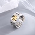 thumbnail image 4 of Fashionable Adjustable Smile Face and Star Ring Antique Style Finger Opening Ring Handmade Jewelry for Daily Wear, 4 of 12