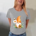 thumbnail image 2 of vigerkar Gnome T-Shirt for Women Floral Graphic Tees Cute Gnome Short Sleeve Tee Tops 2026 Summer (Light Gray, S), 2 of 8