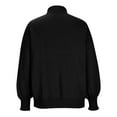 thumbnail image 5 of Womens Knitted Mock Neck Sweater Lantern Long Sleeve Plain Pullover Tops for Fall Winter Casual Clothes Loose Fit (Medium, Black), 5 of 6
