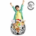 thumbnail image 3 of Music Storage Toy Bag Chair, Blues Jazz Punk Rock Various Type of Folk Indie Rap Reggae Peace Sign Sing Art, Stuffed Animal Organizer Washable Bag, Large Size, Black White, by Ambesonne, 3 of 3