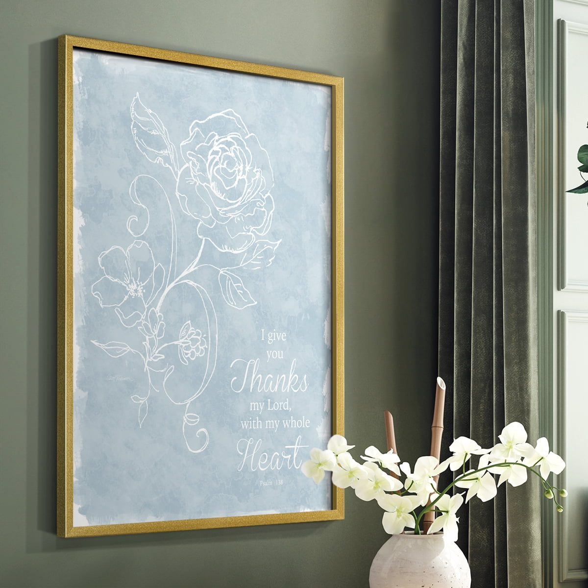 Whole Heart Framed Print in Gold Solid Wood 8 x 10 Framed Print