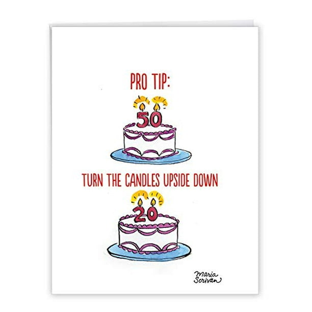 Pro Tip Birthday' Big Greeting Card with Envelope x 11 Inch - Birthday Cake and Candle with Age - 20 Not 50 - forever Young - Funny Cartoon Stationery Set Personalized Happy Bday Gift J6085BD Pro Tip Birthday' Big Greeting Card with Envelope x 11 Inch - Birthday Cake and Candle with Age - 20 Not 50 - forever Young - Funny Cartoon Stationery Set Personalized Happy Bday Gift J6085BD