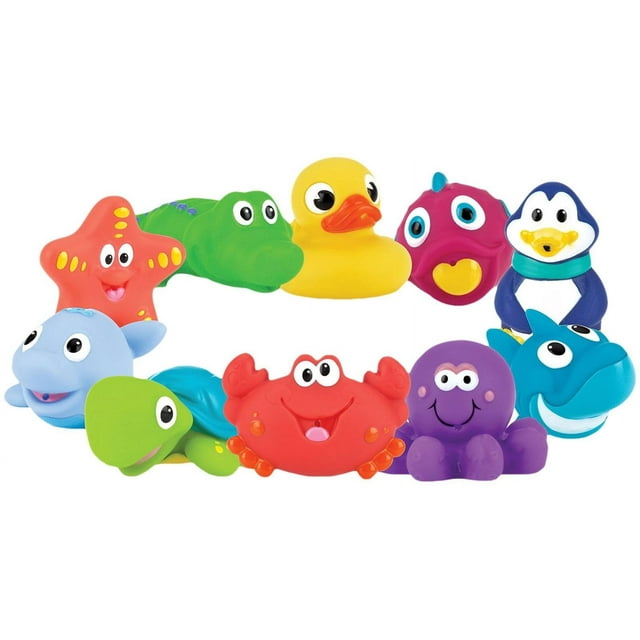 Bath Toys Nuby Little Squirts Fun 10 personajes a partir de 6 meses