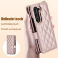 thumbnail image 4 of Allytechgroup Stylish Galaxy Z Fold 5 Wallet Case, Secure Phone Case for Samsung Galaxy Z Fold 5, Ultimate Protection Convenience Hand Wrist Shoulder Strap Case for Girls Women, Rosegold, 4 of 11