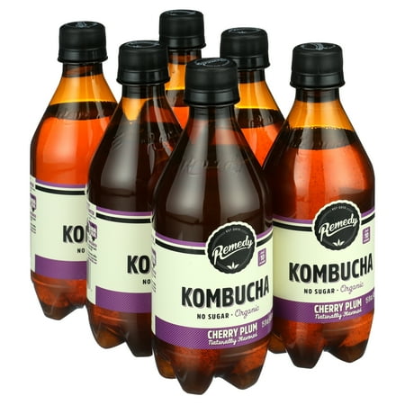 Remedy Kombucha Cherry Plum 15.2 oz 6 pk case