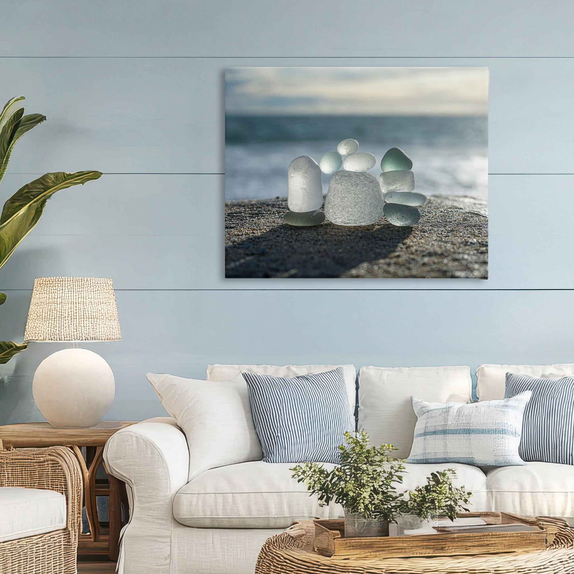Stupell Industries Balancing Sea Glass Pebbles Canvas Wall Art, design by LMarie Allen