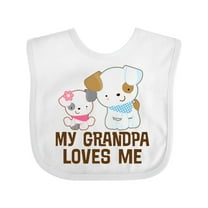 Inktastic My Grandpa Loves Me Girls Girls Baby Bib