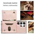 thumbnail image 5 of ELEHOLD Wallet Crossbody Case for Samsung Galaxy S24 Ultra,Back Flip Card Slots Zipper Pocket Kickstand Function Shockproof Purse Case with Crossbody Strap,Rosegold, 5 of 5