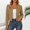 thumbnail image 2 of LIaqionyy Women's Jacket Cropped Collarless Business Work Casual Long Sleeve Open Front Jackets Clothes, 2 of 6