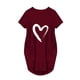 thumbnail image 4 of Puntoco Vestido De Manga Corta Con Cuello En V, Vestido Casual Suelto Con Estampado De Amor Para Mujer Burdeos Xl, 4 of 5